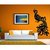 EJA Art Peacock Black Covering Area 122 x 70 Cms Multi Color Sticker.