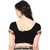 Triveni Pretty Black Art Silk Unstitched Blouse