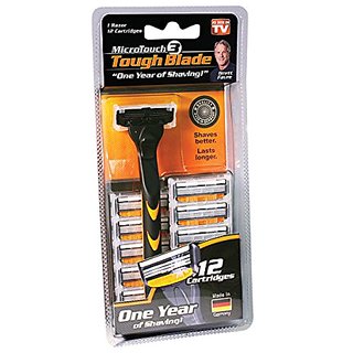 Buy MicroTouch TOUGH BLADE, Triple-Blade Razor with 12 Refill ...