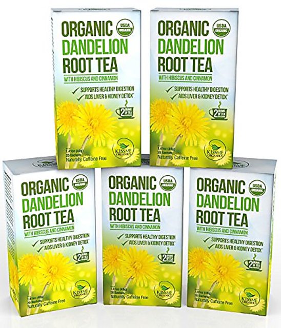 Buy Kiss Me Organics - Organic Dandelion Root Tea - 100 Tea Bag Value ...