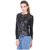 Raabta Black Faux Leather Jacket