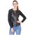 Raabta Black Faux Leather Jacket