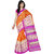 Winza Designer Bhagalpuri Cotton Silk Orange  Cream Colour Printed Saree With Blouse Piece