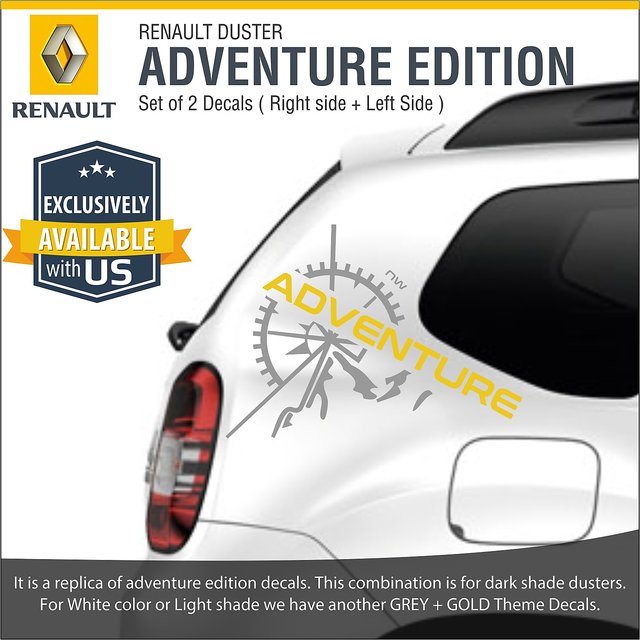 Buy Duster Adventure Edition Decals Grey + Gold Theme Online @ ₹399 ...