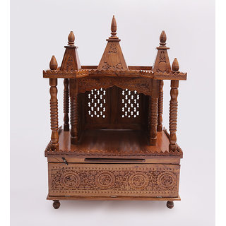 Shilpi Brown Sheesham Wood Exquisite Temple / Mandir / Puja Esstential / Wooden Mandir - (NSHC0195)
