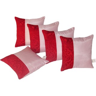 Zikrak Exim Pink Abstract Cushion cover ( Pack of 5 30cm30cm )
