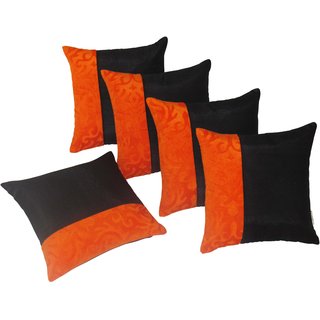 Zikrak Exim Black Abstract Cushion cover ( Pack of 5 30X30cm )