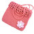 ladies bag market bag crochet purse gift  hand  made    light red  white