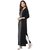 Janasya Black Plain Crepe Straight Kurti