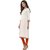 Janasya White Plain Crepe Stitched Kurti