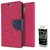 Card Slot Wallet Smart Flip Cover Case  Micromax Bolt Q333   (PINK) With  Premium superior sound earphone(3.5mm jack)colour may vary