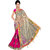 Winza Designer Pink   Cream Colour Net  Georgette Embroidered Half  Half Saree With Blouse Piece