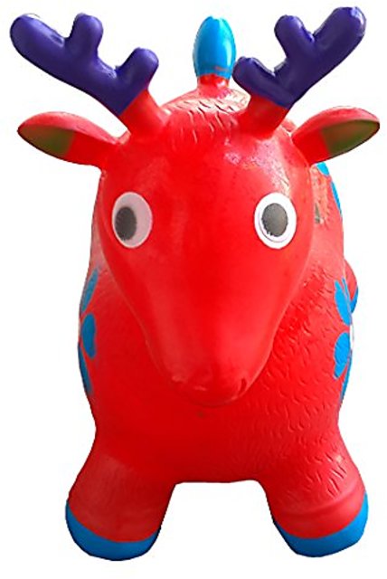 Buy Red Bouncy Deer for Kids, L&H Kid's Inflatable Horse Hopper ...