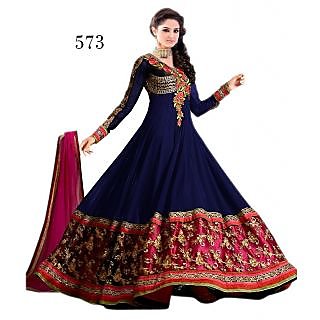 blue anarkali dress material