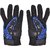 RMA-6005 Romic Leather Motorcycle Full Gloves (Blue, XL)