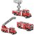 Diecast Fire Truck Engine Pullback Friction Toy 1:32 Scale Emergency Vehicles (Set of 3)
