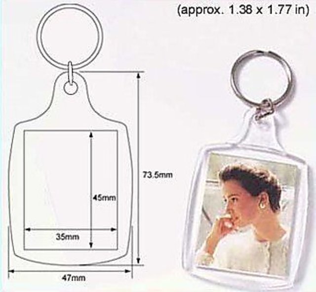 Buy 100 Pcs of Blank Clear Acrylic Keyring 35x45mm (Approx. 1.38 X 1.77 ...