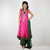 Panache Pink Net Anarkali Suit With Velvet Collar