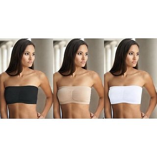 Pack Of 3 Dream Fit Tube Bra White, black, beige