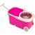 Cherrylilte Easy Steel Spin Pink Bucket With Wheels  4 Extra Mop Refills  4 Hand Duster Free