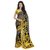 Aaradhya Fashion Womens Georgette Printed Saree (Yellow  Black)
