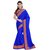 Sareeka Sarees Blue Satin Printed Saree With Blouse