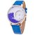 Star Glory Blue FreeMoving Diamond Leather  Red Trendy Analog Watch For Women Pack Of 2
