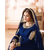 Plazo style australian silk blue fancy embroidery dress material by decent world online