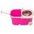 Cherrylilte Easy Steel Spin Pink Bucket With Wheels  1 Mop Refill  2 Hand Dusters