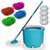 Cherrylite Round Spin Blue Bucket With 4 Mop Refill  4 Hand Dusters