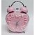 Pink Analog Alarm Clock, Kids Room Clock, Apple Shape Alarm Clock, Table Clock