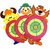 Target Toss Darts Board Sucker Sticky Ball Kids Children Cartoon Family Fitness Sandbags Ball Throwing Game Toy (Tiger)