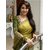 Bollywood Sarees Madhuri Dixit in Yellow Green Designer Saree