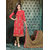 Decent world Red Embroidered Dress Material With Matching Dupatta (Unstitched)