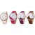 Style Feathers Combo of 4 White,Red,Purpel,Brown Analog Watch - For Women, Girls