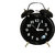 6th Dimensions Mute Quartz Movement Twin Bell Alarm Clock With Nightlight And Loud Alarm (Black)