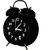 6th Dimensions Mute Quartz Movement Twin Bell Alarm Clock With Nightlight And Loud Alarm (Black)