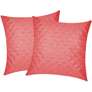 Zikrak Exim Square Quilting Cushion Cover Pink (2 Pcs Set)