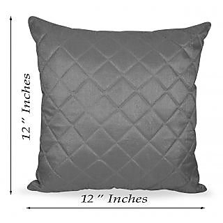 Zikrak Exim Square Quilting Cushion Cover silver(1 Pc)