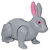 Rabbit Battery Operated Toy With Sound Running Gray / White