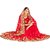 Manish Creation Red Color Embroidered Georgette Party Wear Designer Saree For Women  Heavy Embroidered Matching Designer Blouse Piece Included With This Sari
