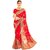 Manish Creation Red Color Embroidered Georgette Party Wear Designer Saree For Women  Heavy Embroidered Matching Designer Blouse Piece Included With This Sari