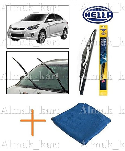 Hella Wipers For Hyundai Verna Set of 2 22 16 + Microfiber Clothes ...