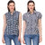 YALINA PLUS Combo of two exclusive Printed and Striped Shirts.