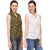 YALINA PLUS Women Combo of two Printed Court Collar Sleeveless Shirt