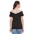 Miss Chase Women's Black V-Neck Half Sleeves Basic Solid/Plain Top