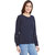 Miss Chase Women's Blue Round Neck 3/4th Sleeves Basic Solid/Plain Top