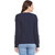 Miss Chase Women's Blue Round Neck 3/4th Sleeves Basic Solid/Plain Top