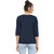 Miss Chase Women's Navy Round Neck 3/4th Sleeves Basic Solid/Plain Top.