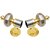 SmartShophar Zinc Curtain Bracket Hardware 2 Pc. Gold Silver Finish Diamond